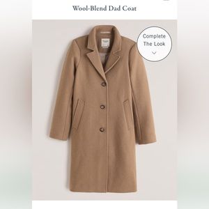 Abercrombie Wool Blend Dad Coat light brown